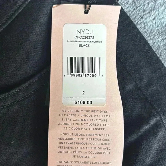 NYDJ Curves 360 Slim Straight Leg Ankle Jeans in Black Size 2P NWT - Picture 4 of 9